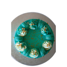 Load image into Gallery viewer, Turquoise &amp; Gold Macaron Cake
