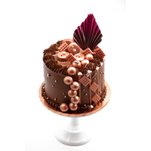 Load image into Gallery viewer, Chocolate and Rose Gold Cake
